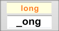Ong Words Rapid Typing - -ong words - First Grade