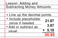 adding and subtracting money amounts turtle diary lesson