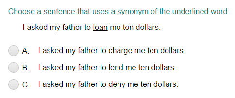 choosing a sentence with