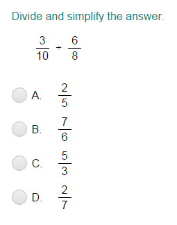 Dividing Fractions by Fractions Quiz - Turtle Diary