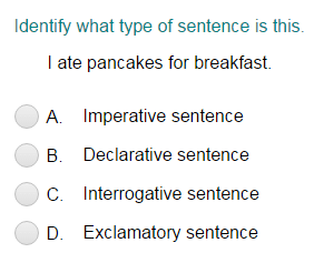 imperative sentence declarative sentences exclamatory interrogative quiz identifying grade kindergarten simple game making turtlediary