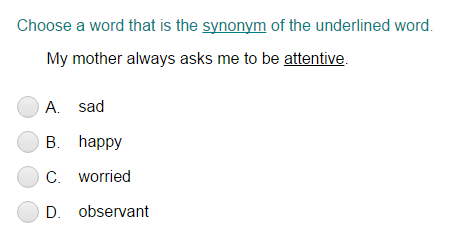 Choosing a Synonym for the Given Word Part 2