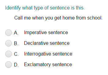 Identifying a Sentence as Declarative Imperative Interrogative or