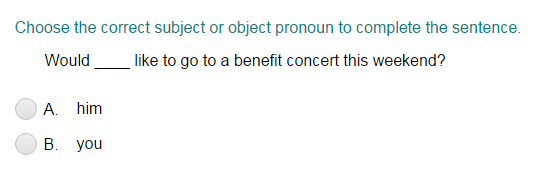 Completing a Sentence with the Correct Subject or Object Pronoun Part 2