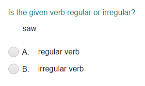 Identifying the Verb as Regular or Irregular