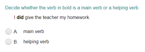 Identifying the Word as Main Verb or Helping Verb