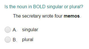 Identifying Noun Form as Singular or Plural Part 2