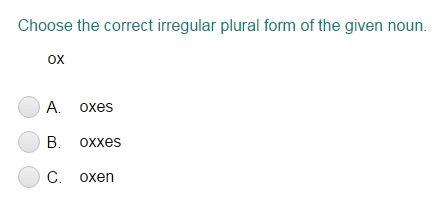 Identifying the Correct Irregular Plural Noun