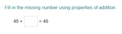 Properties of Addition: Missing Numbers