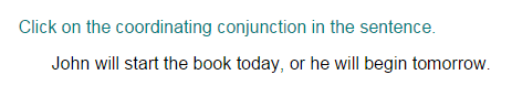 Identifying the Coordinating Conjunction in a Sentence