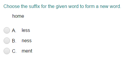 Identifying the Suffix for a given Word to Form a New Word Part 1