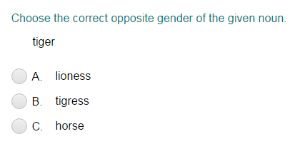 Identifying the Correct Opposite Gender of a Noun Part 2