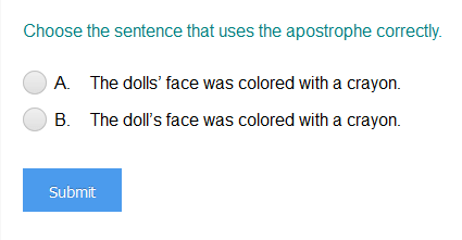 Identifying a Sentence That Uses Apostrophe Correctly Part 3