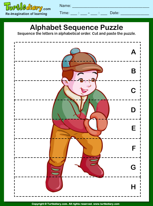 Alphabet Sequencing Worksheet - Turtle Diary