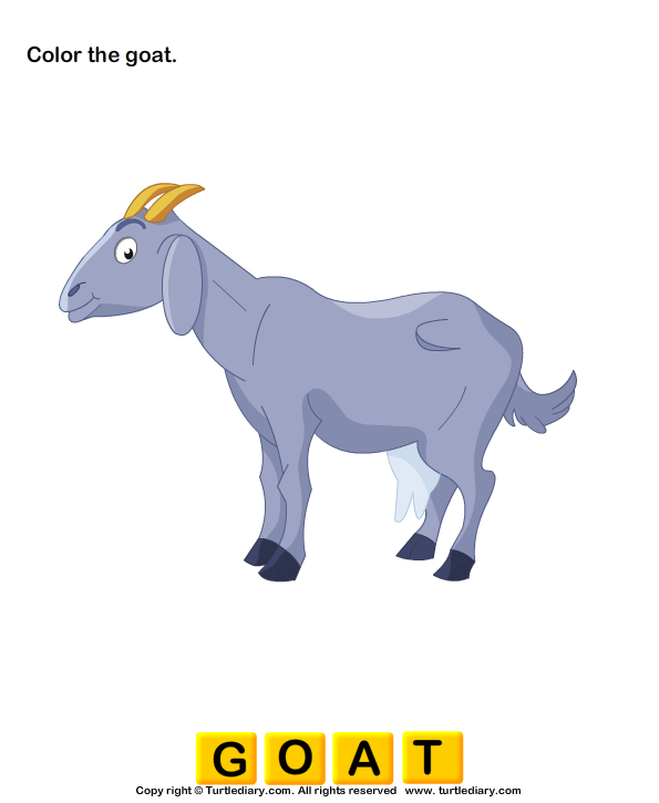 Color Goat Worksheet - Turtle Diary