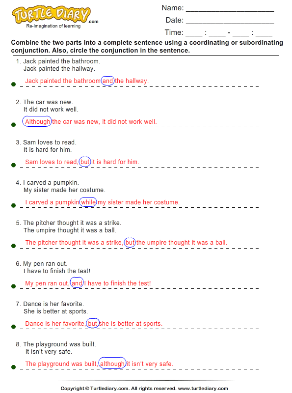 Combine Sentences Worksheet Pdf