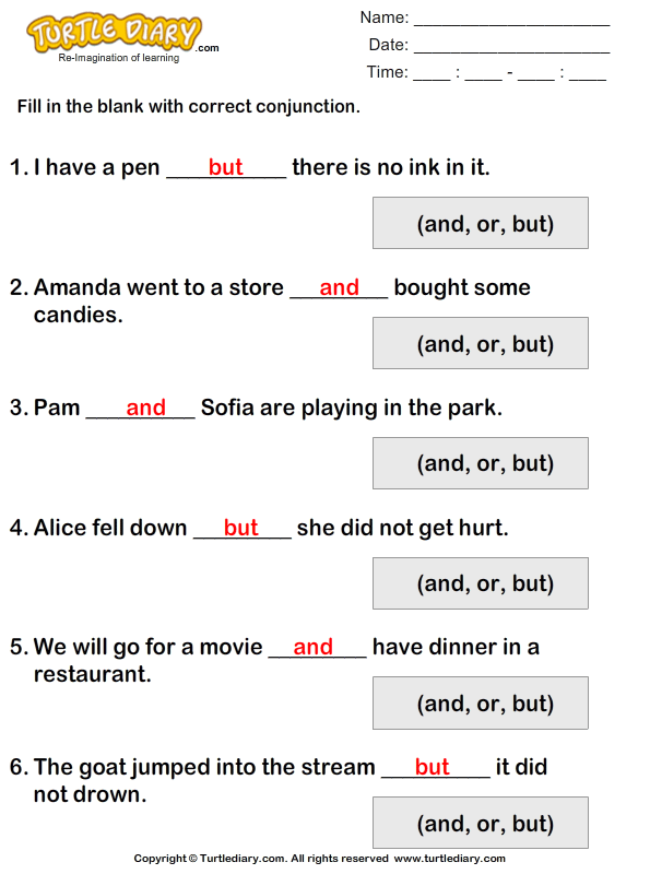 complete-each-sentence-using-but-or-and-worksheet-turtle-diary