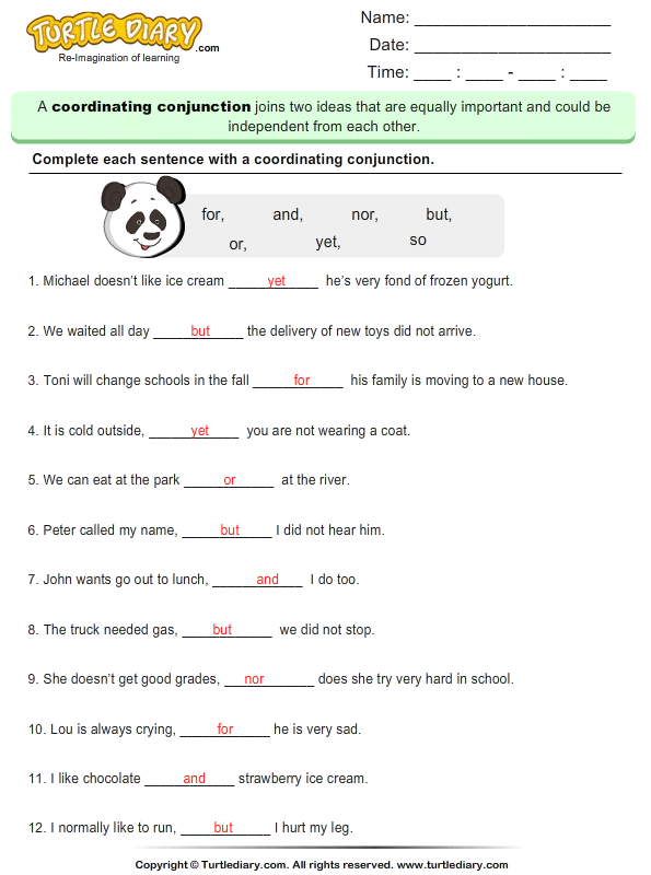 complete-each-sentence-with-coordinating-conjunction-worksheet-turtle