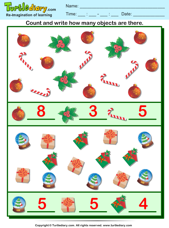 Count How Many Candy Cane Are There Worksheet - Turtle Diary