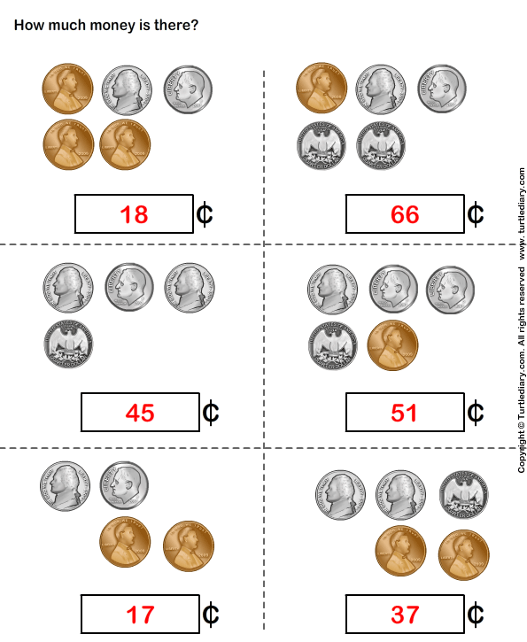 counting coins worksheet turtle diary