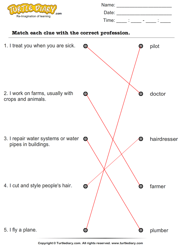 worksheet rhythm 1 grade and Statement Profession Line the to a Match Draw