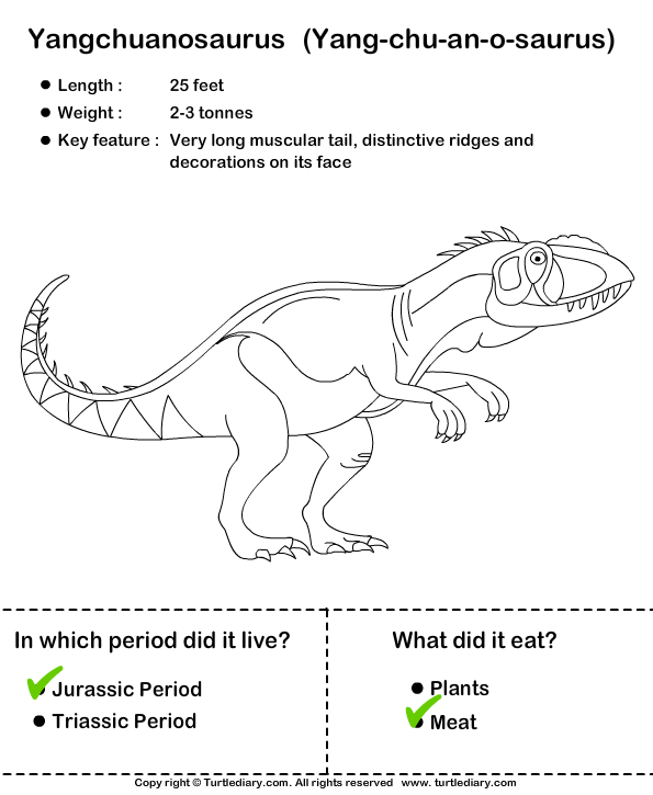 Facts On Dinosaurs For Kids Worksheet - Turtle Diary