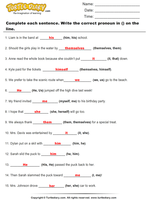 English sentence test. Возвратные местоимения Worksheets. Objective pronouns в английском языке Worksheets. Pronouns or possessive adjectives упражнения Worksheets. Возвратные местоимения в английском Worksheets.