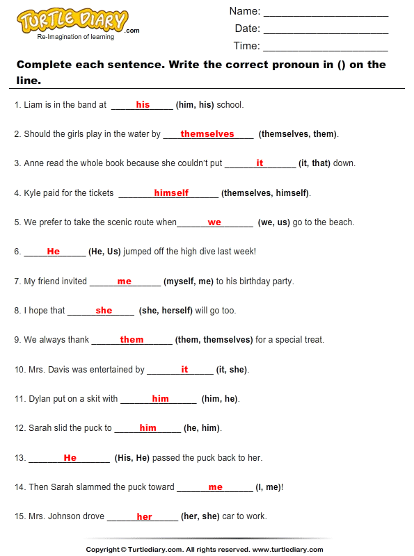 English sentence test