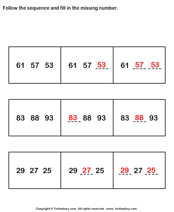 fill-in-the-missing-numbers-to-complete-the-sequence-worksheet-turtle-diary