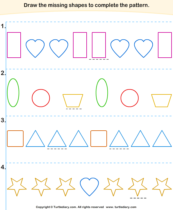 Fill in the Missing Shapes to Complete the Pattern