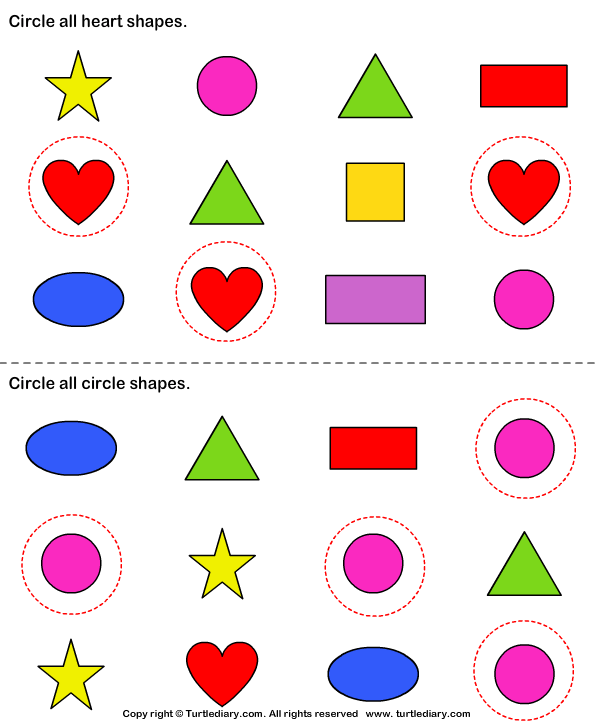 find the shapes worksheet turtle diary