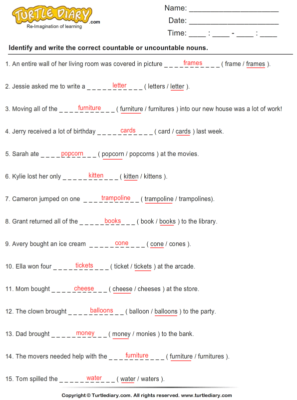 identify-countable-or-uncountable-noun-for-each-sentence-worksheet