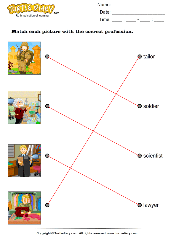 Identify The Correct Profession Worksheet - Turtle Diary