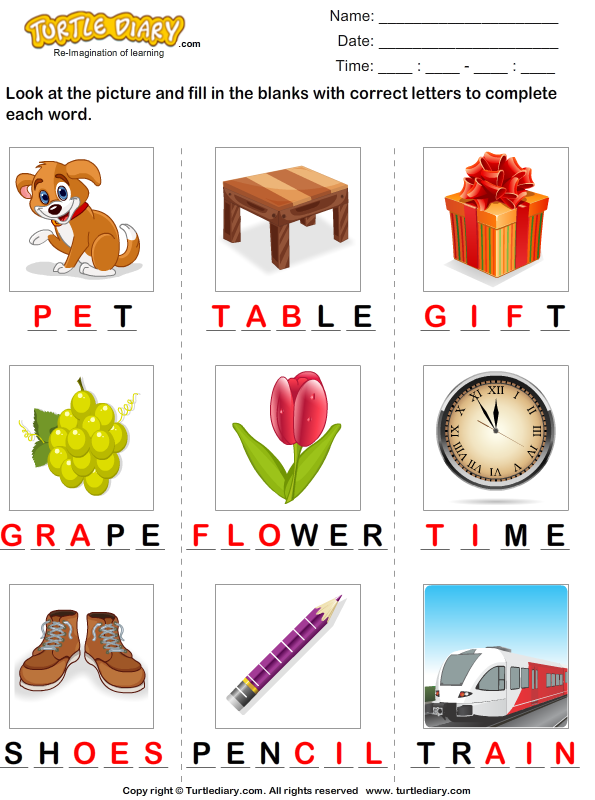 Identify The Words Worksheet Turtle Diary