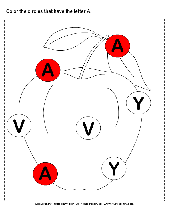 Identifying Letter A Worksheet - Turtle Diary