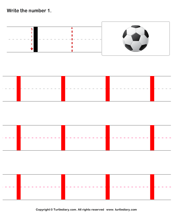 Learn to Write Numbers Worksheet - Turtle Diary
