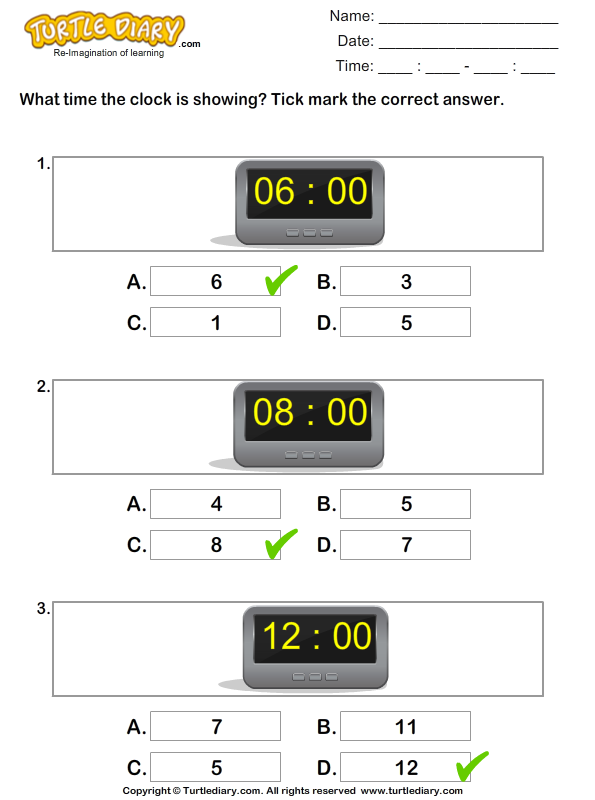 reading time on digital clocks worksheet turtle diary