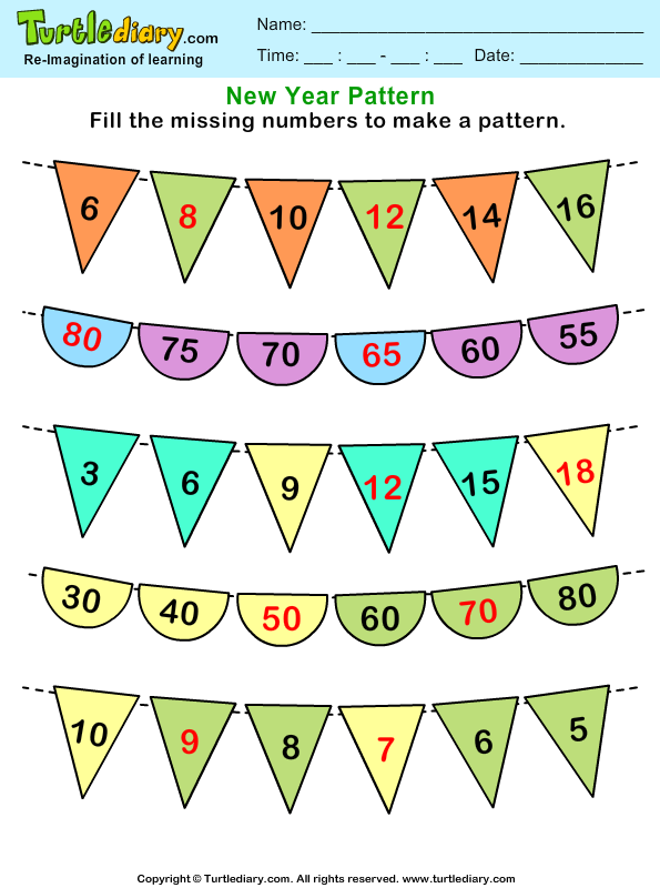 Recognize Number Patterns and Complete Them Worksheet ...