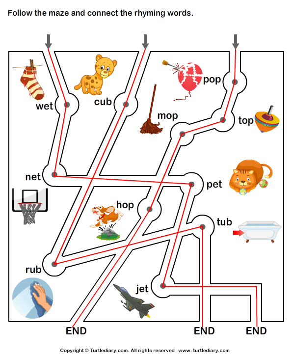 rhyming-words-maze-et-ub-and-op-worksheet-turtle-diary