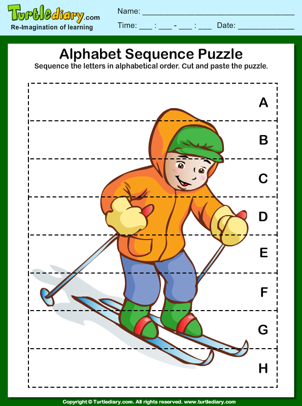 Sequence the Letter in Alphabetical Order Worksheet - Turtle Diary