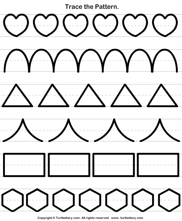 Shapes Tracing Worksheet - Turtle Diary