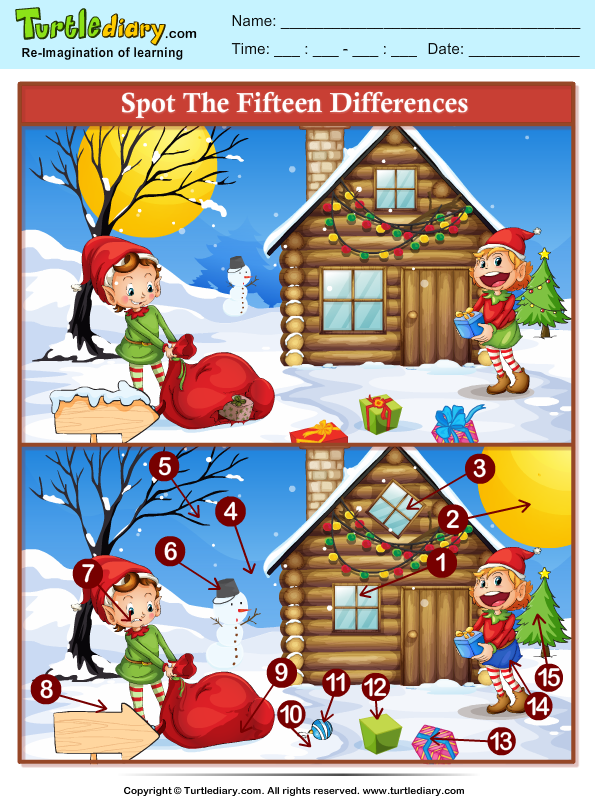 Spot The Difference Christmas Printable