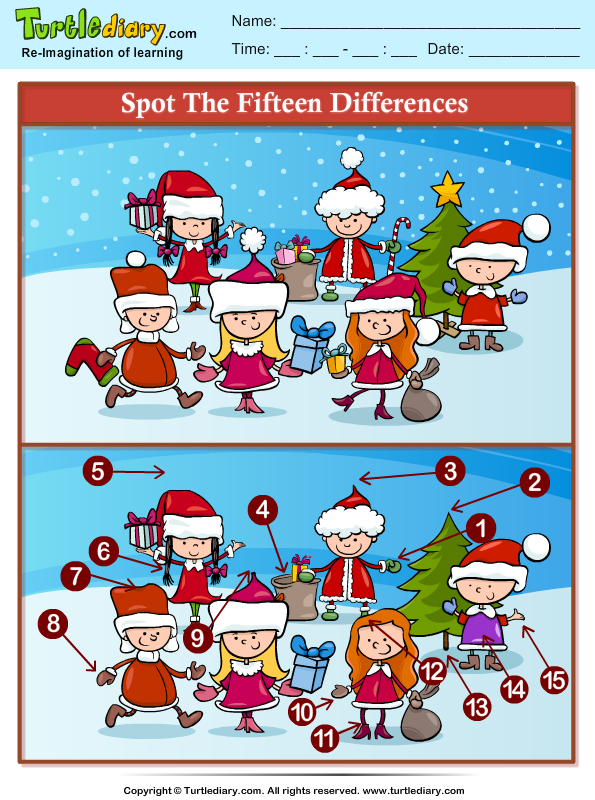 Spot The Difference Kids Worksheet Turtle Diary