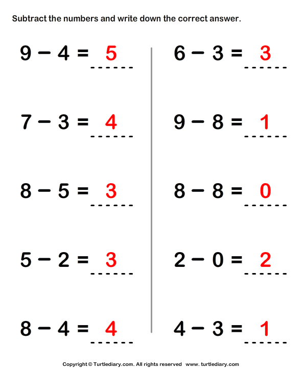 subtraction-with-difference-within-ten-worksheet-turtle-diary