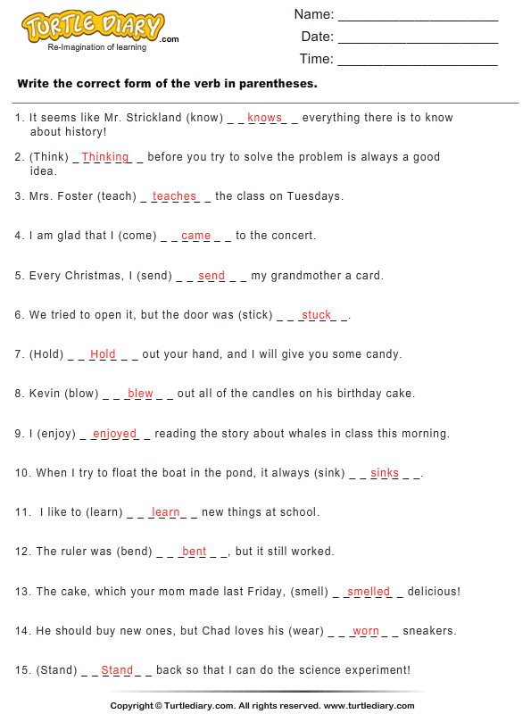 Using forms of verb be