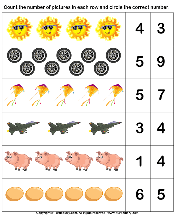 Count pictures - TurtleDiary.com