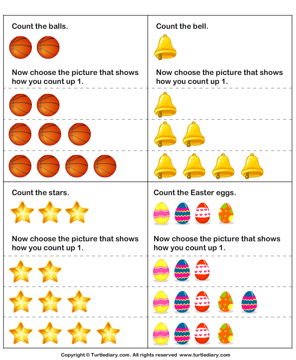 Count up pictures Worksheet - Turtle Diary