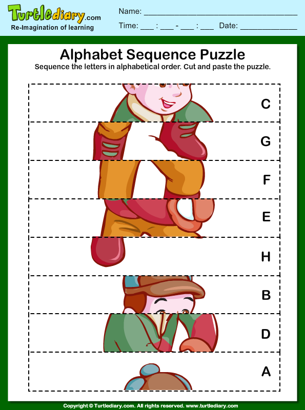 Alphabet Sequencing Worksheet Turtle Diary