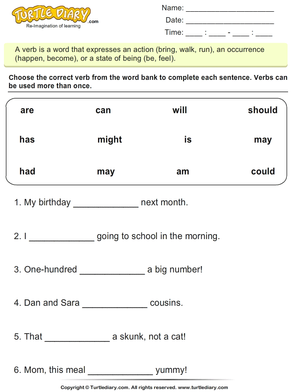 Choosing The Correct Verb Is Am Are Worksheet Turtle Diary