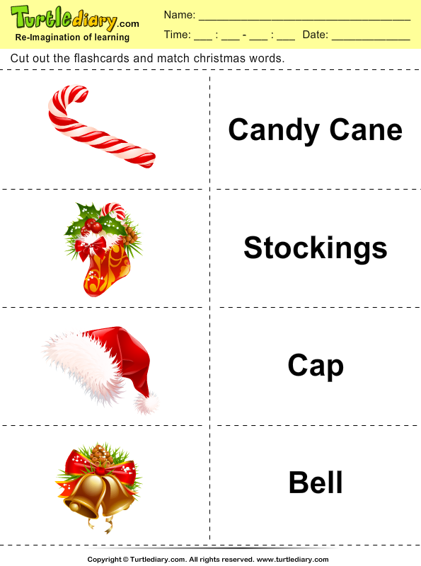 math printables free for kindergarten Worksheet Candy Cane Diary  Turtle Flashcards Christmas